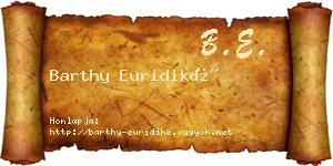 Barthy Euridiké névjegykártya